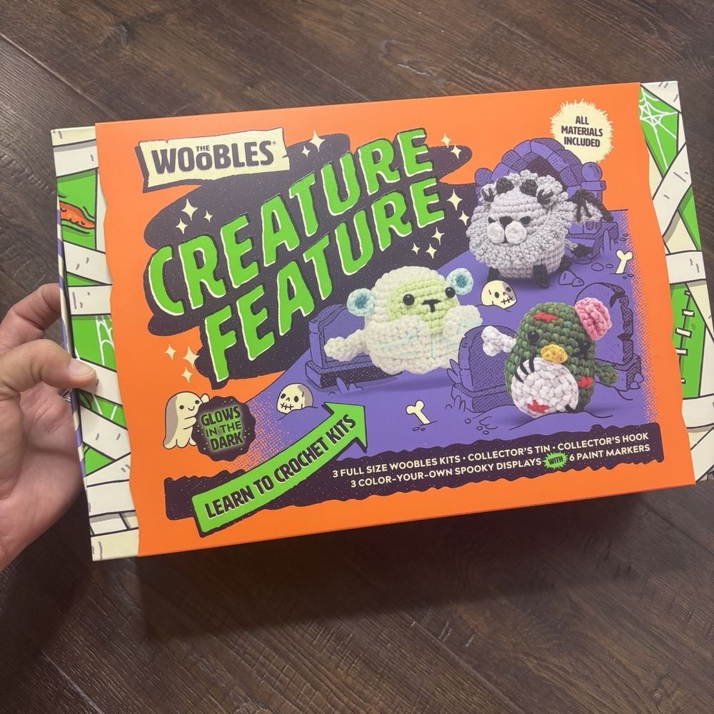 Woobles Creature Feature Box w/3 Monster Pierre, Jack, Sebastian Kits LIMITED